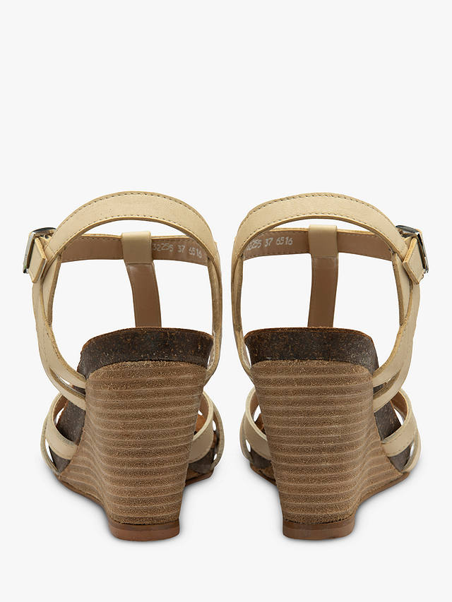 Ravel Anya Leather Wedge Sandals, Cream