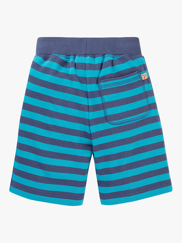 Frugi Kids' Organic Cotton Ellis Stripe Shorts, Tropical Navy