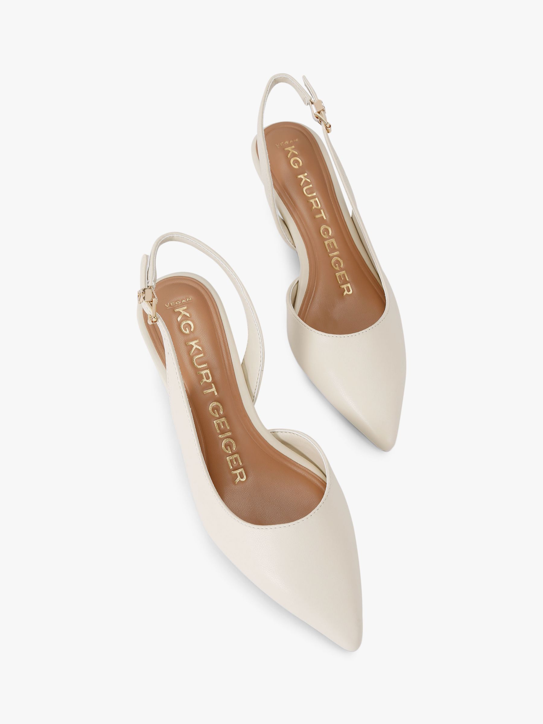 KG Kurt Geiger Aria Slingback Court Shoes, Natural Putty