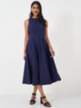 Crew Clothing Sleeveless Fit & Flare Midi Dress, Navy, Navy