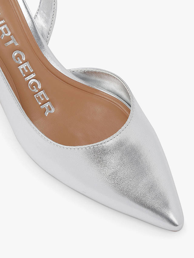 KG Kurt Geiger Aria Slingback Court Shoes, Silver