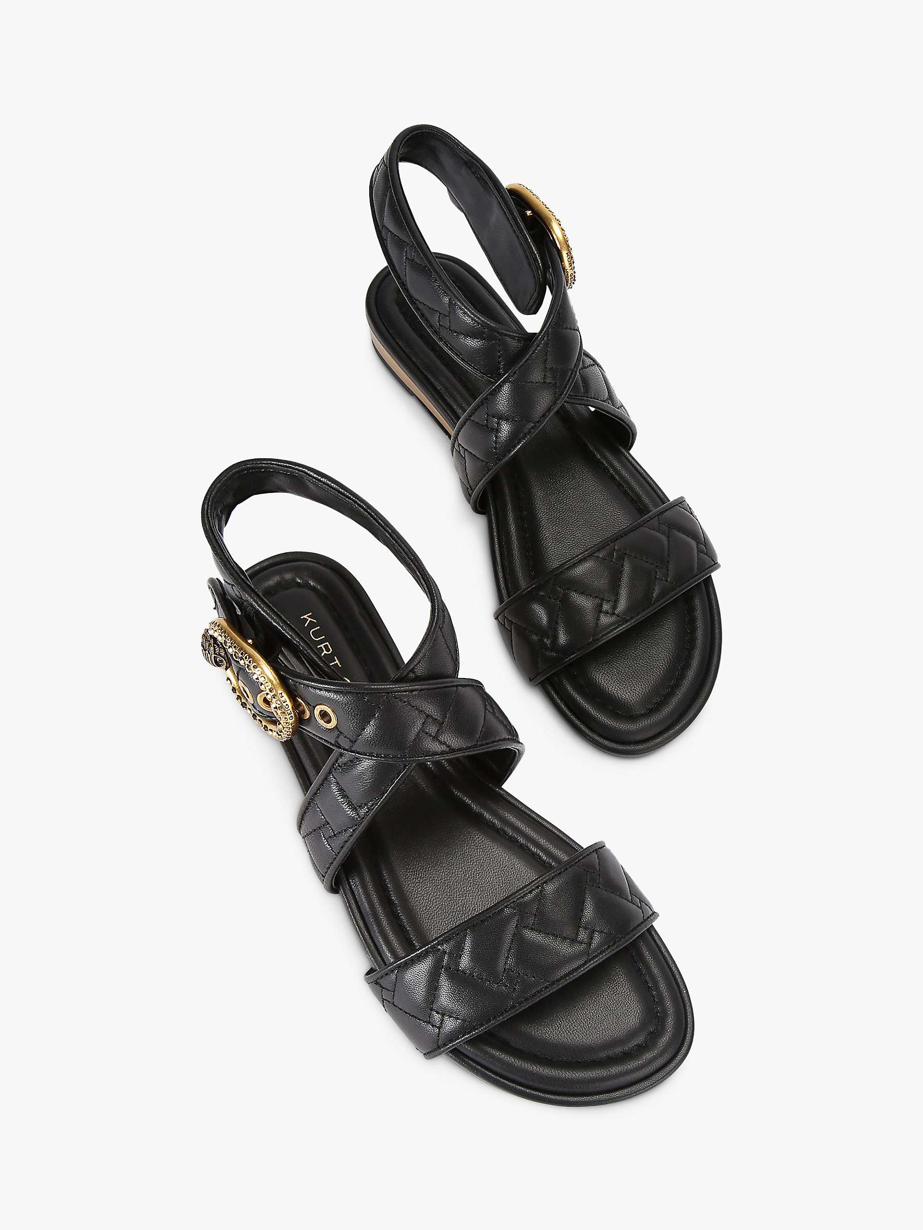 Buy Kurt Geiger London Mayfair Quilted Wrap Strap Sandals, Black Online at johnlewis.com