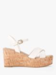 KG Kurt Geiger Rosalyn Suede Cork Heel Wedge Sandals, Putty