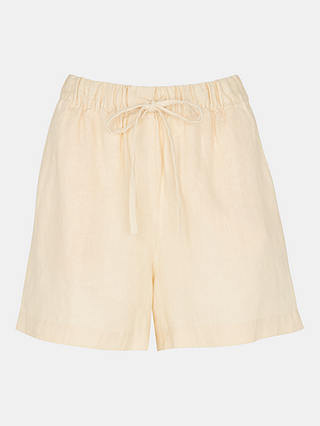 Whistles Elasticated Waist Linen Shorts, Ivory