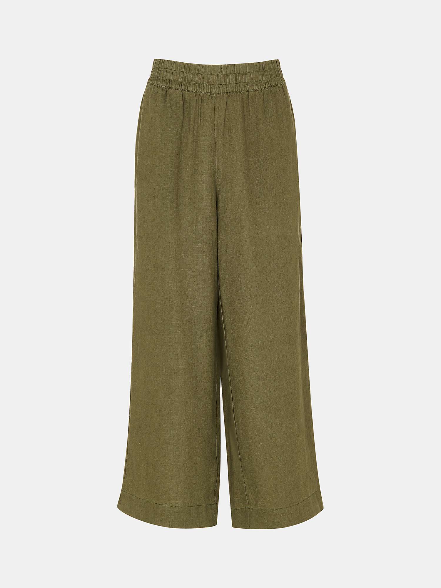 Buy Whistles Linen Pocket Trousers, Khaki Online at johnlewis.com