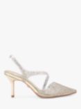 Carvela Symmetry Embellished Vinyl Slingback Court Shoes, Gold