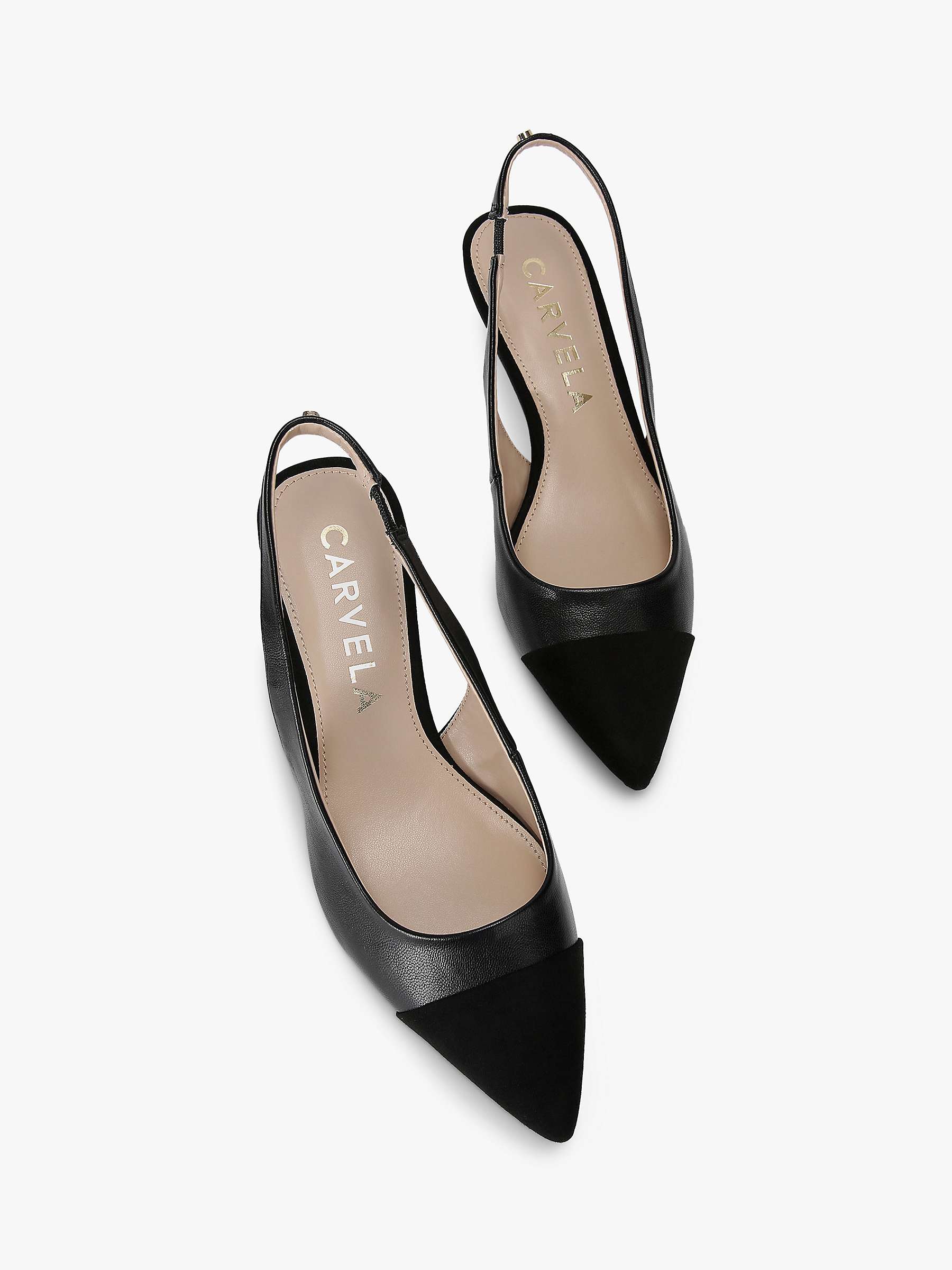 Buy Carvela Clara Slingback Court Shoes, Black Online at johnlewis.com