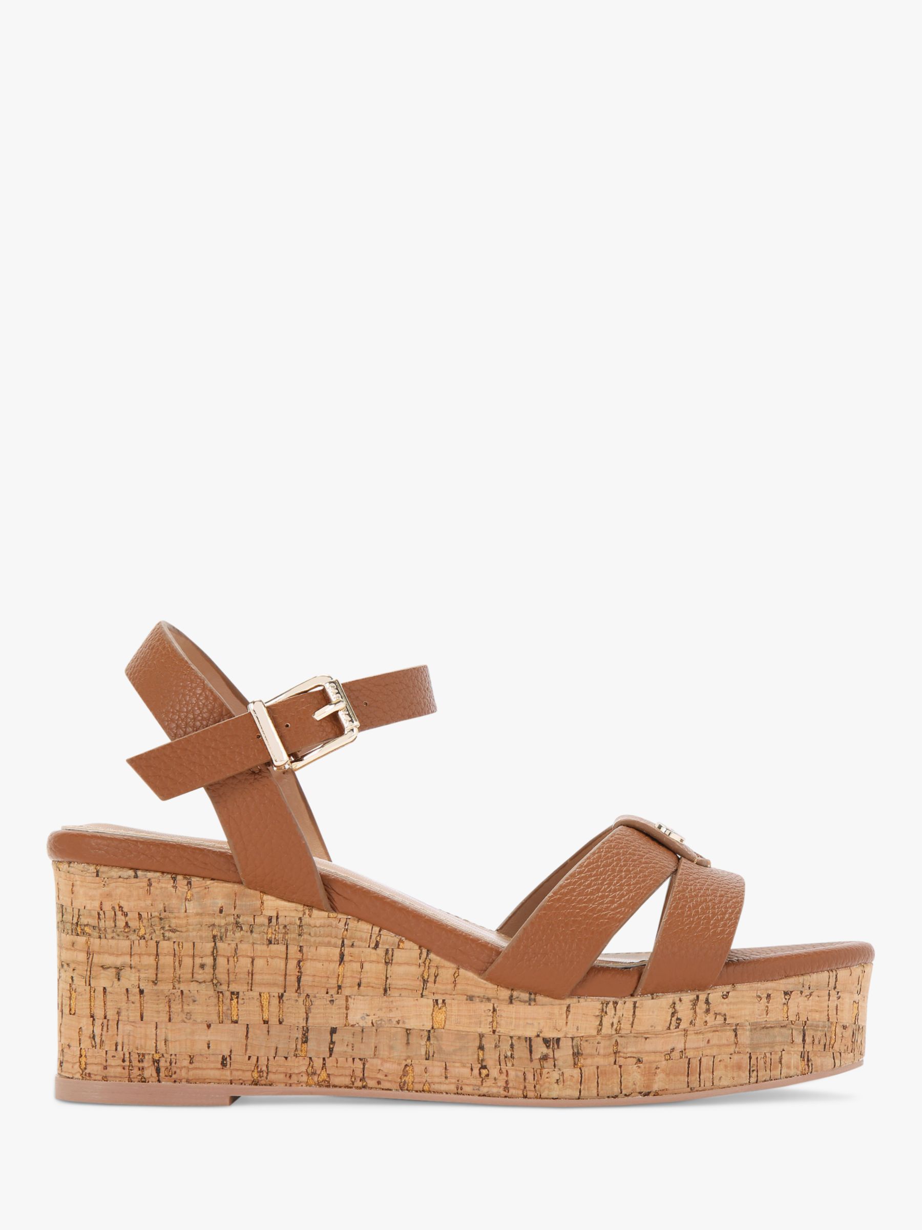 Carvela Mia Wedge Heel Sandals, Brown Tan at John Lewis & Partners