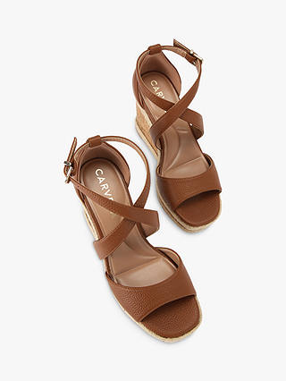 Carvela Kross Wedge Heel Sandals, Brown Tan