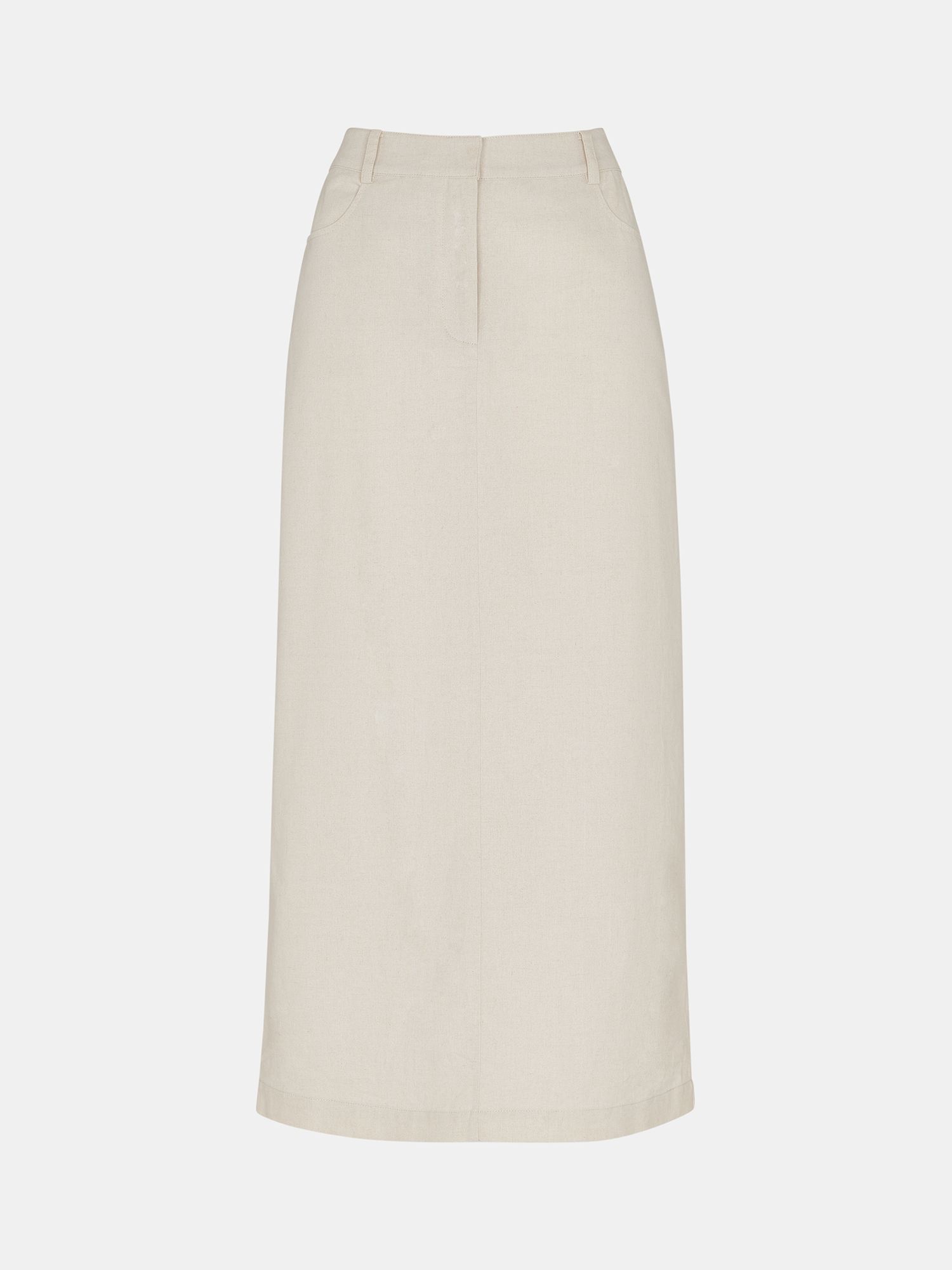 Buy Whistles Abigail Linen Blend Midi Skirt, Oatmeal Online at johnlewis.com