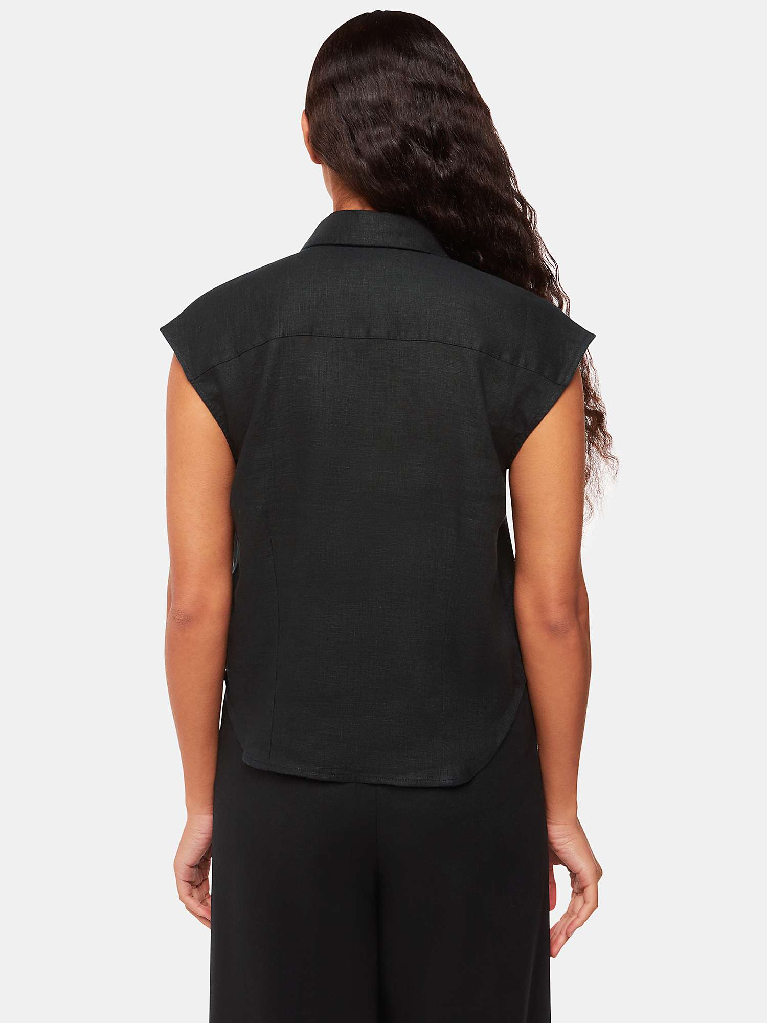 Buy Whistles Olivia Cap Sleeve Linen Shirt Online at johnlewis.com
