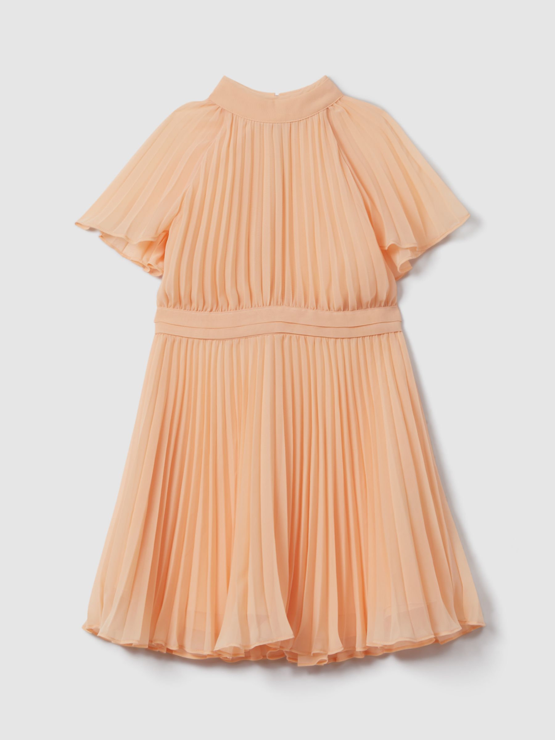 Buy Reiss Kids' Verity Pleated Dress, Apricot Online at johnlewis.com