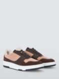 AND/OR Eave Leather Lace Up Trainers, Burgundy/Blush