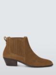 AND/OR Portus Suede Cropped Almond Toe Western Boots, Golden Tan