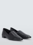 John Lewis Ginger Leather Easy Fold Down Pointed Penny Loafers, Black Croc