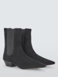 John Lewis Painter Suede Chisel Toe Chelsea Ankle Boots, Black