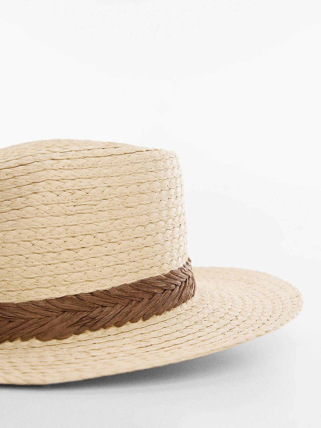 Buy Mango Basic Ribbon Hat, Light Beige Online at johnlewis.com