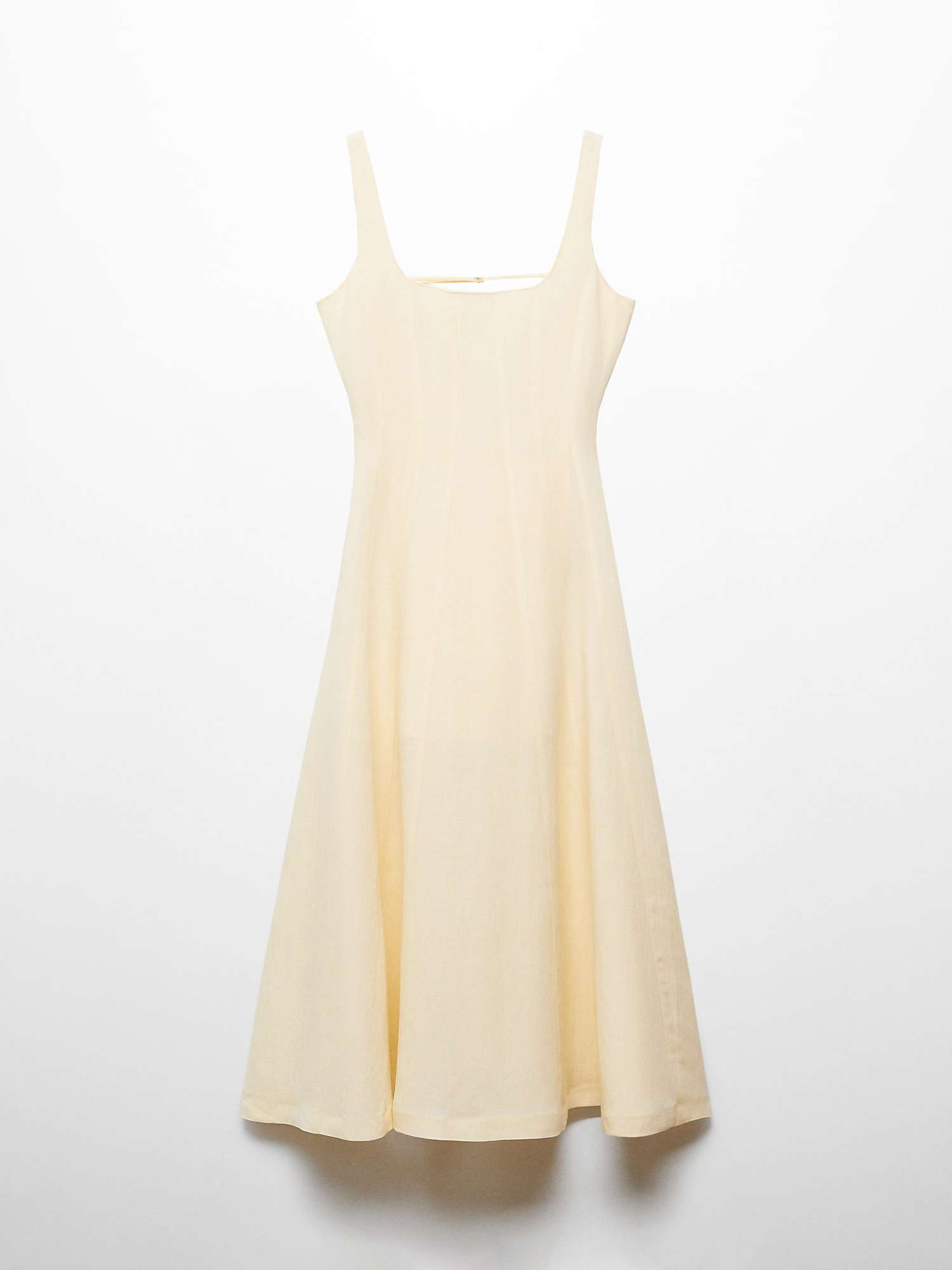 Buy Mango France Linen Blend Midi Dress, Yellow Online at johnlewis.com