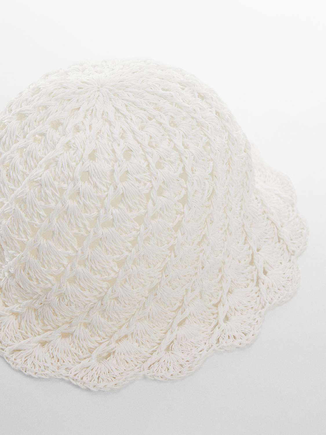 Buy Mango Espiral Natural Fibre Woven Bucket Hat, White Online at johnlewis.com