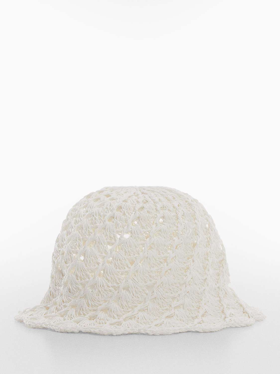 Buy Mango Espiral Natural Fibre Woven Bucket Hat, White Online at johnlewis.com
