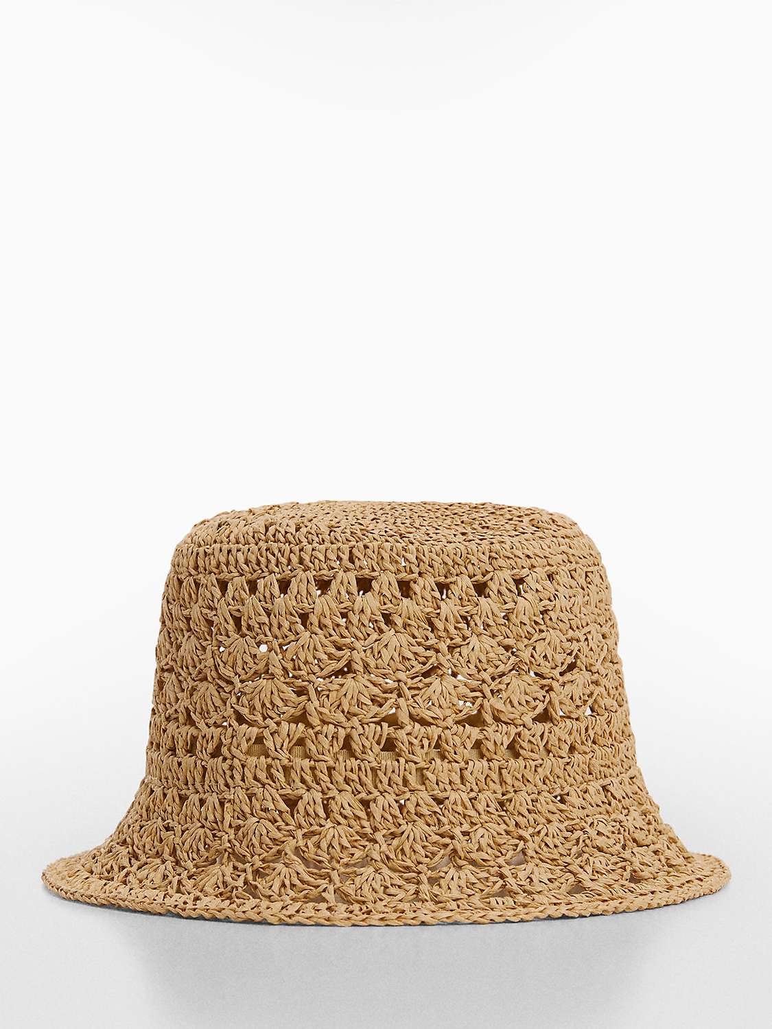 Buy Mango Textured Bucket Hat, Light Beige Online at johnlewis.com