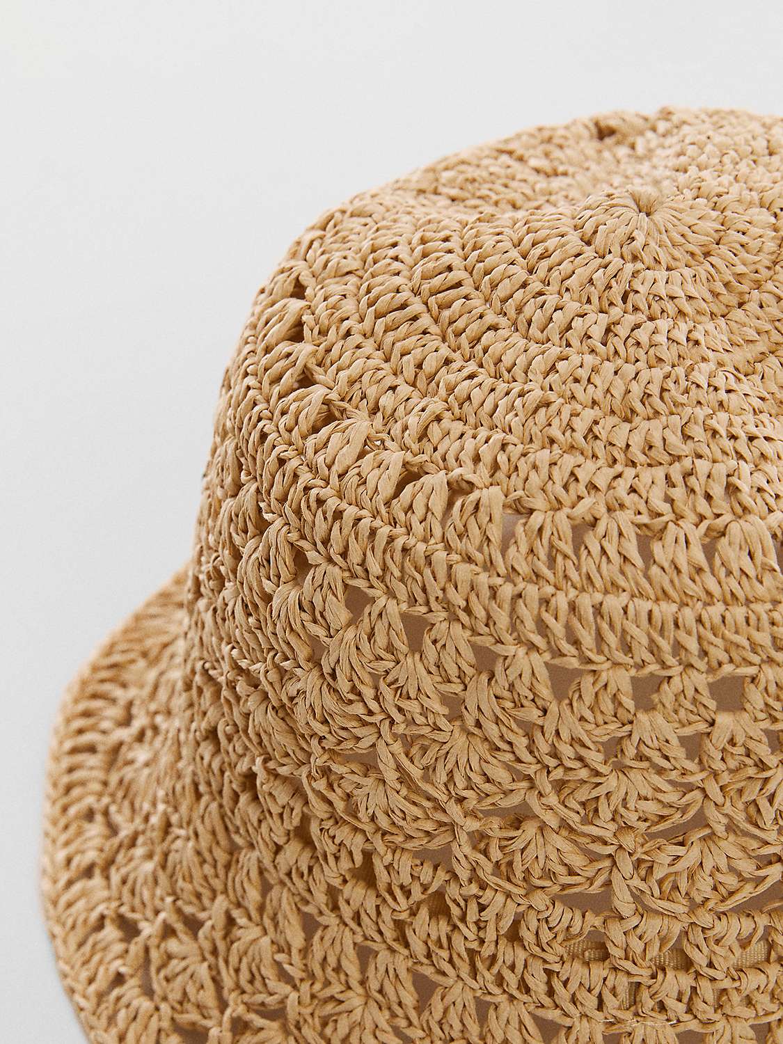 Buy Mango Textured Bucket Hat, Light Beige Online at johnlewis.com