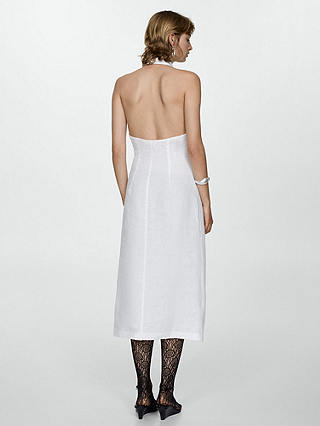 Mango Belen Midi Linen Shirt Dress, Natural White