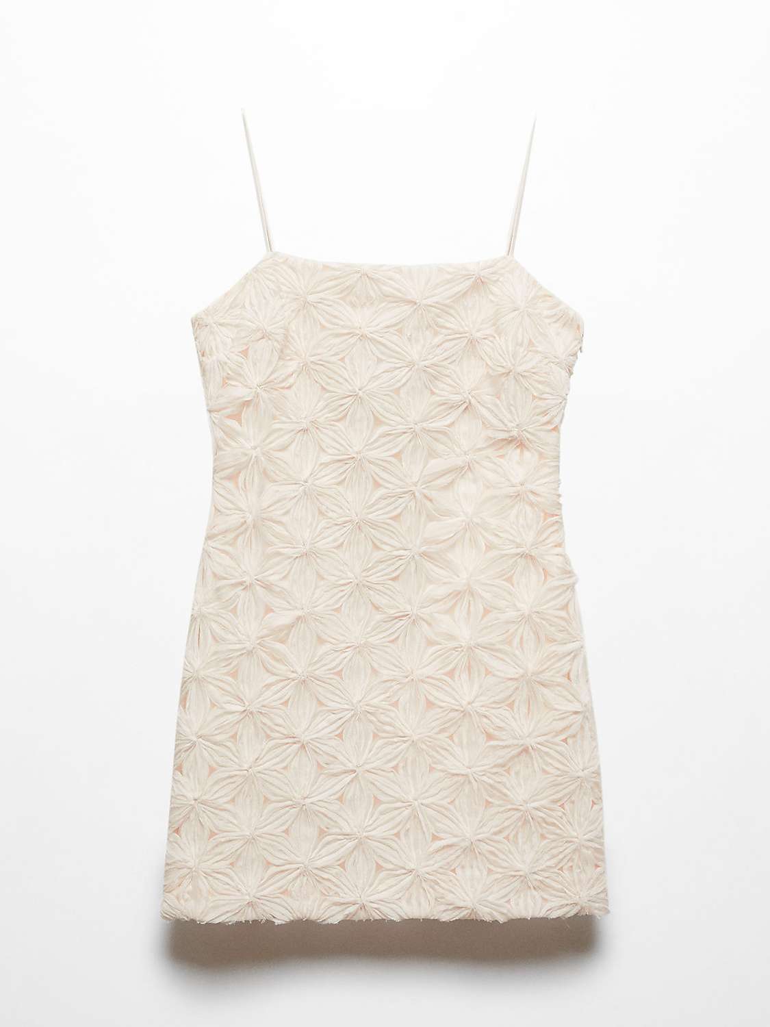 Buy Mango Marlo Textured Flower Mini Dress, Cream Online at johnlewis.com
