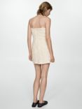 Mango Marlo Textured Flower Mini Dress, Cream