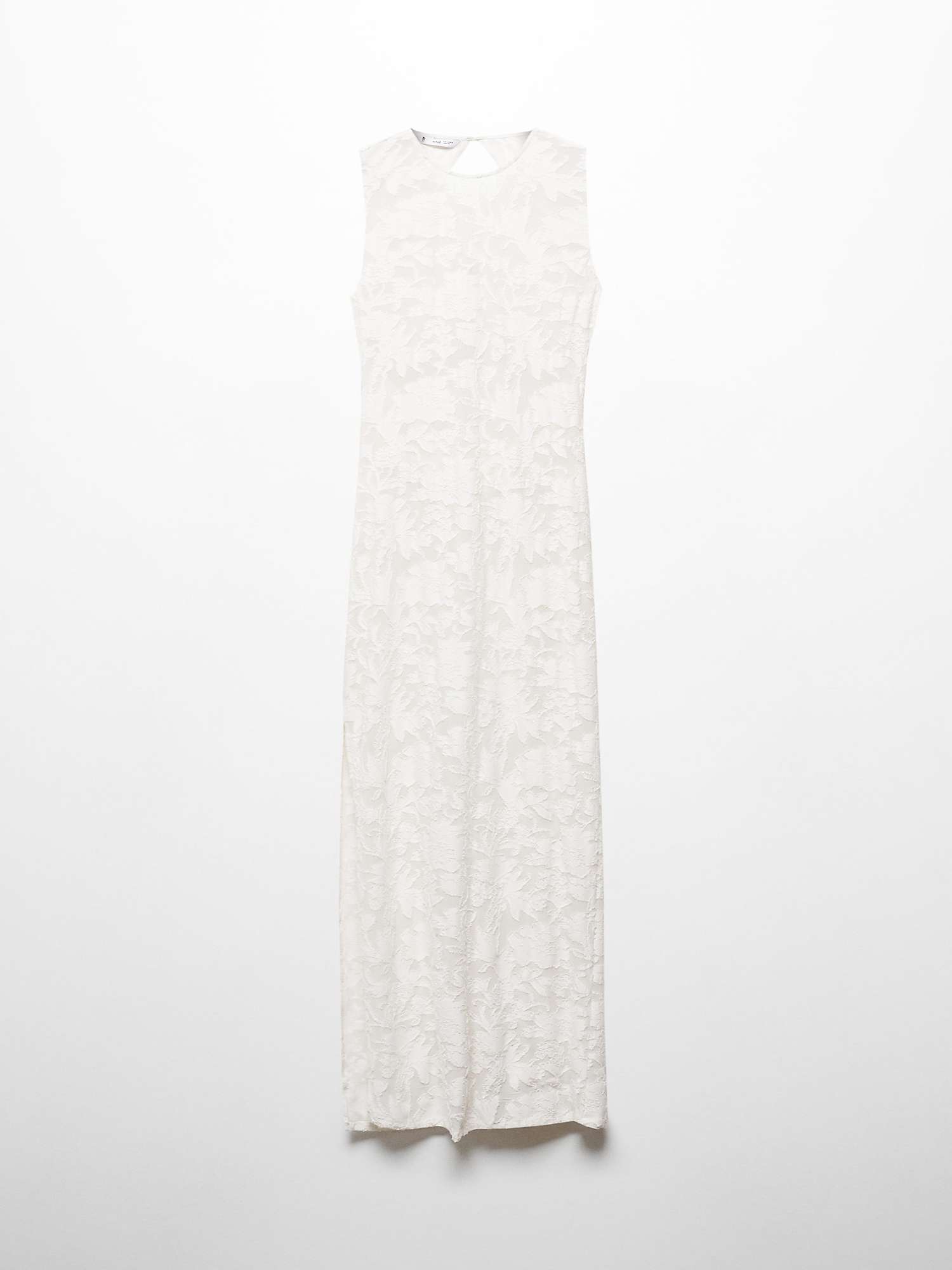 Buy Mango Mabel Floral Embroidery Maxi Dress, Natural White Online at johnlewis.com