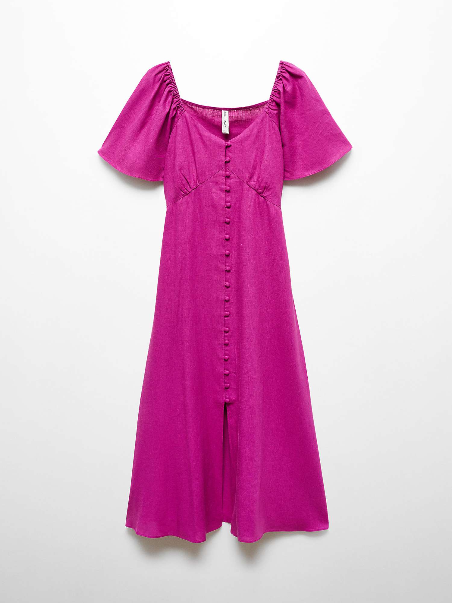 Buy Mango Buttoned Linen Blend Midi Dress Online at johnlewis.com