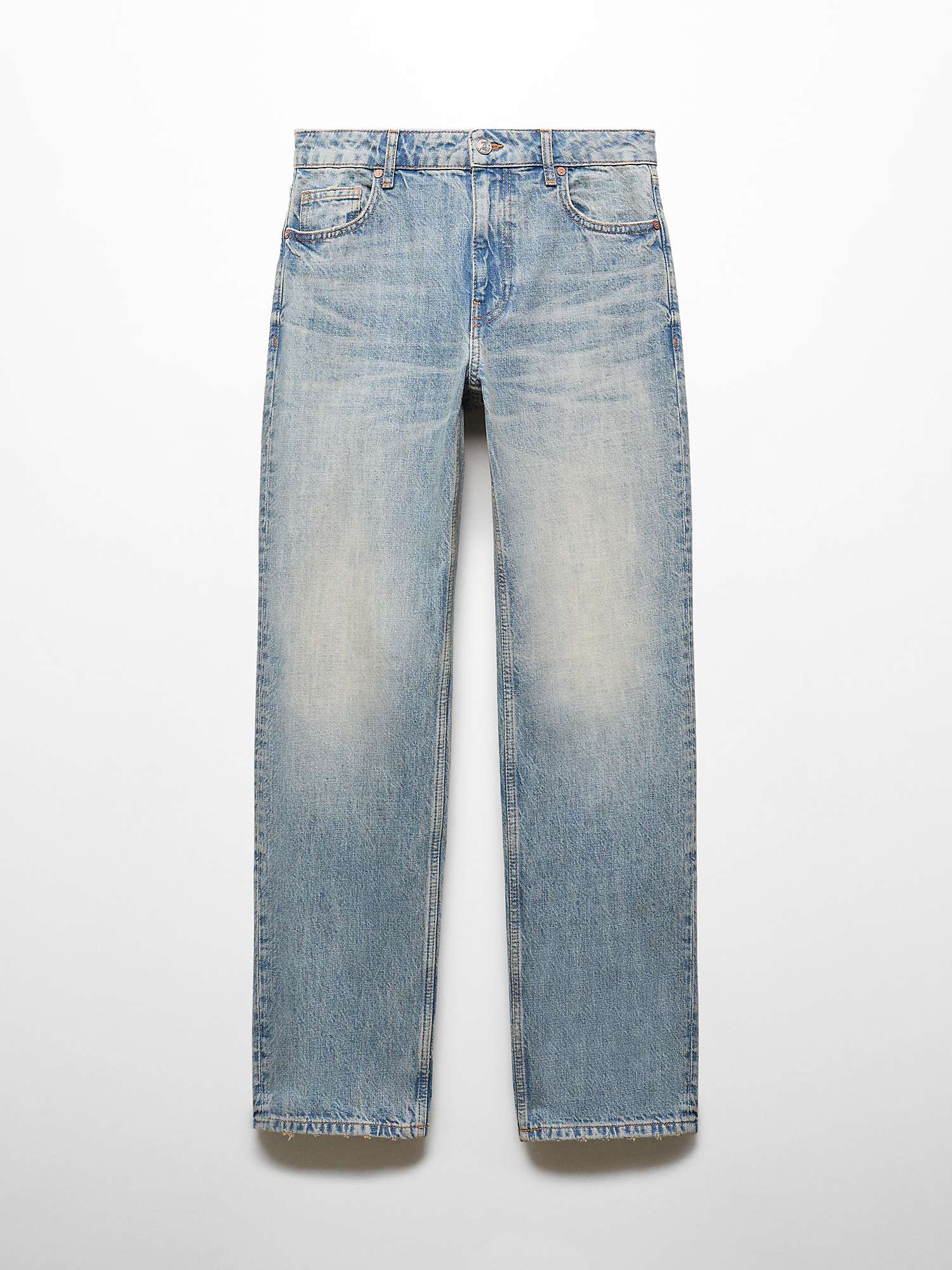 Buy Mango Aila Straight Low Waist Jeans, Open Blue Online at johnlewis.com