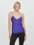 Mango Satin Cami Vest Top, Navy