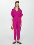 Mango Tie Waist Jumpsuit, Medium Purple