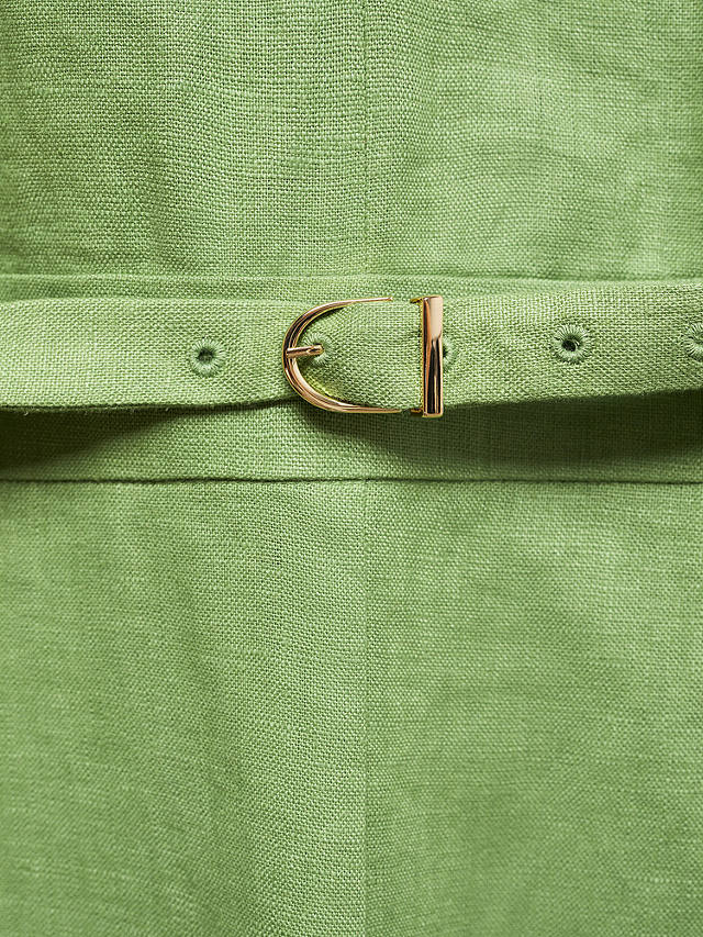 Mango Nan Linen Jumpsuit, Green