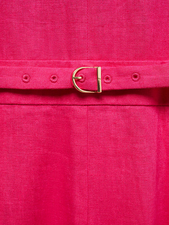 Mango Nan Linen Jumpsuit, Bright Pink