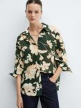 Mango Floral Print Shirt, Green