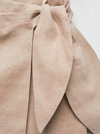 Mango Linen Wrap Midi Skirt, Grey