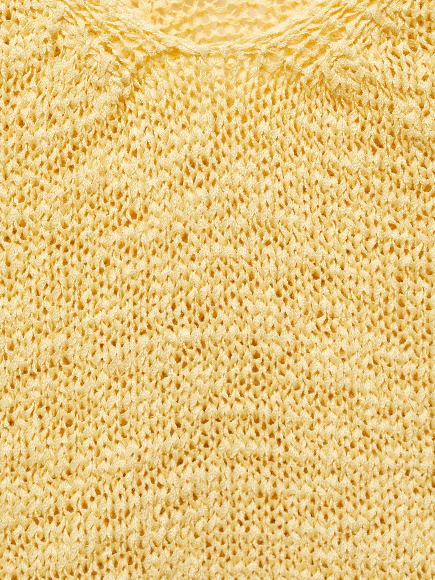 Mango Pekin Knit Cami Top, Yellow, S