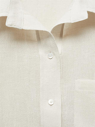 Mango Joans Linen Blend Draped Shirt, Off White