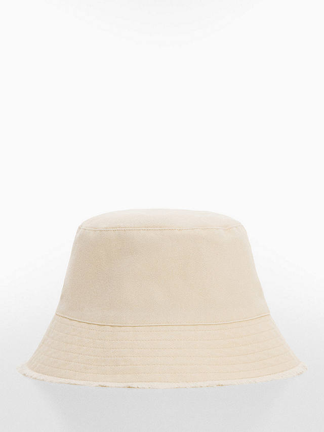 Mango Denim Bucket Hat, Natural White