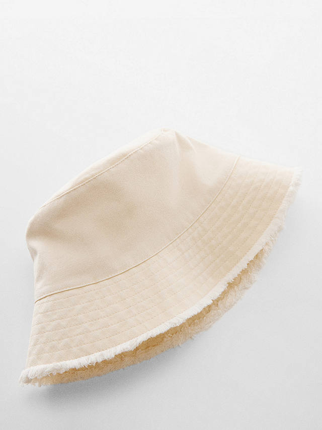 Mango Denim Bucket Hat, Natural White