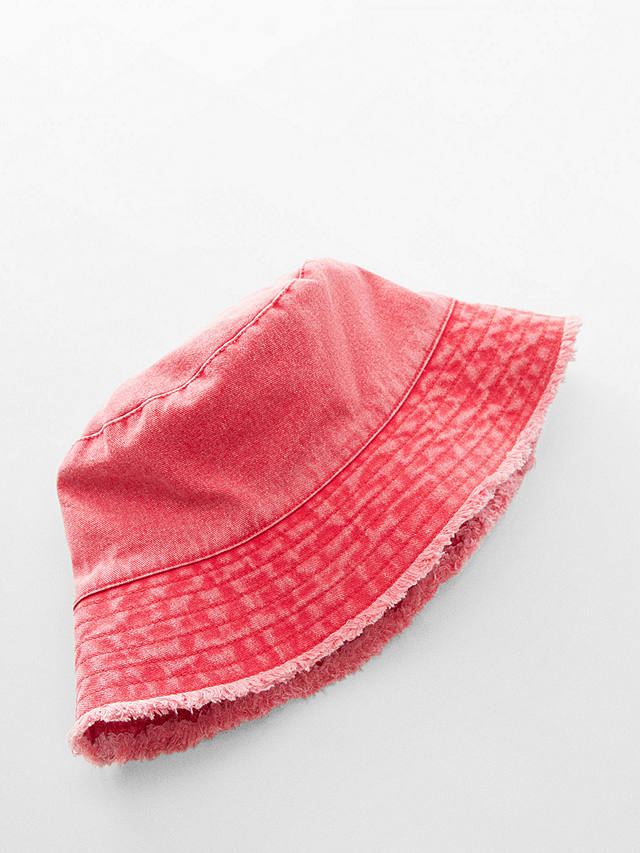 Mango Denim Bucket Hat, Red