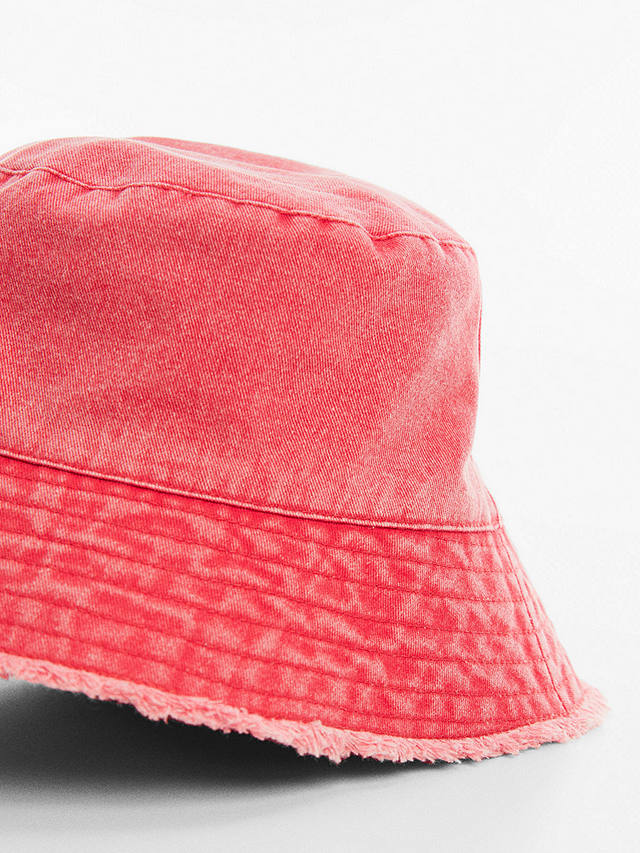 Mango Denim Bucket Hat, Red