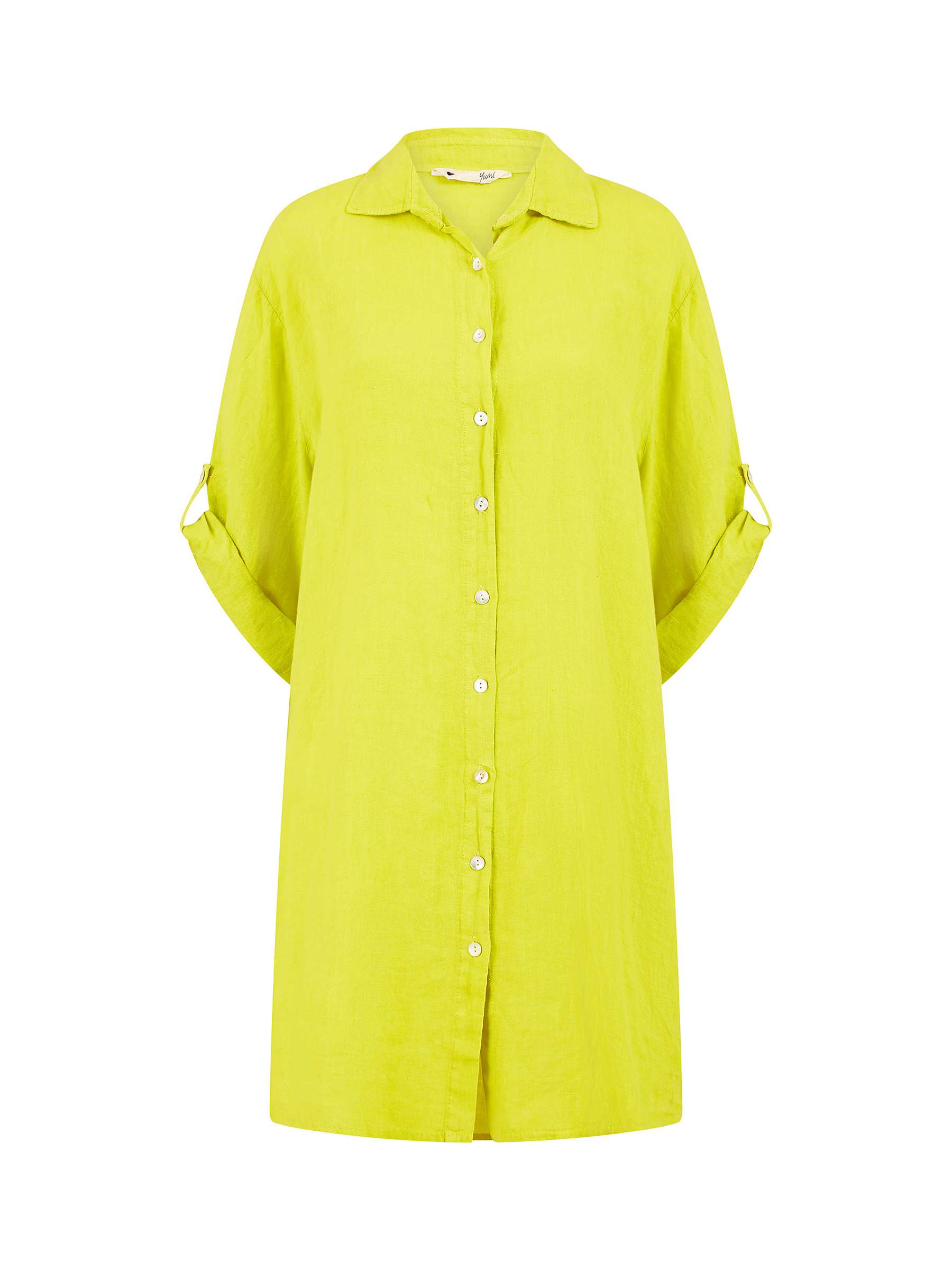Buy Yumi Linen Relaxed Fit Longline Shirt Dress Online at johnlewis.com