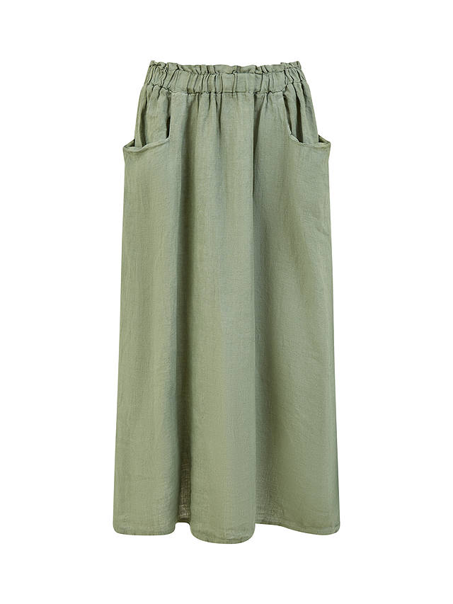 Yumi Italian Linen Skirt, Khaki