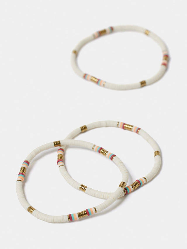 Mint Velvet Beaded Friendship Bracelet Set, Pack of 3, White/Multi