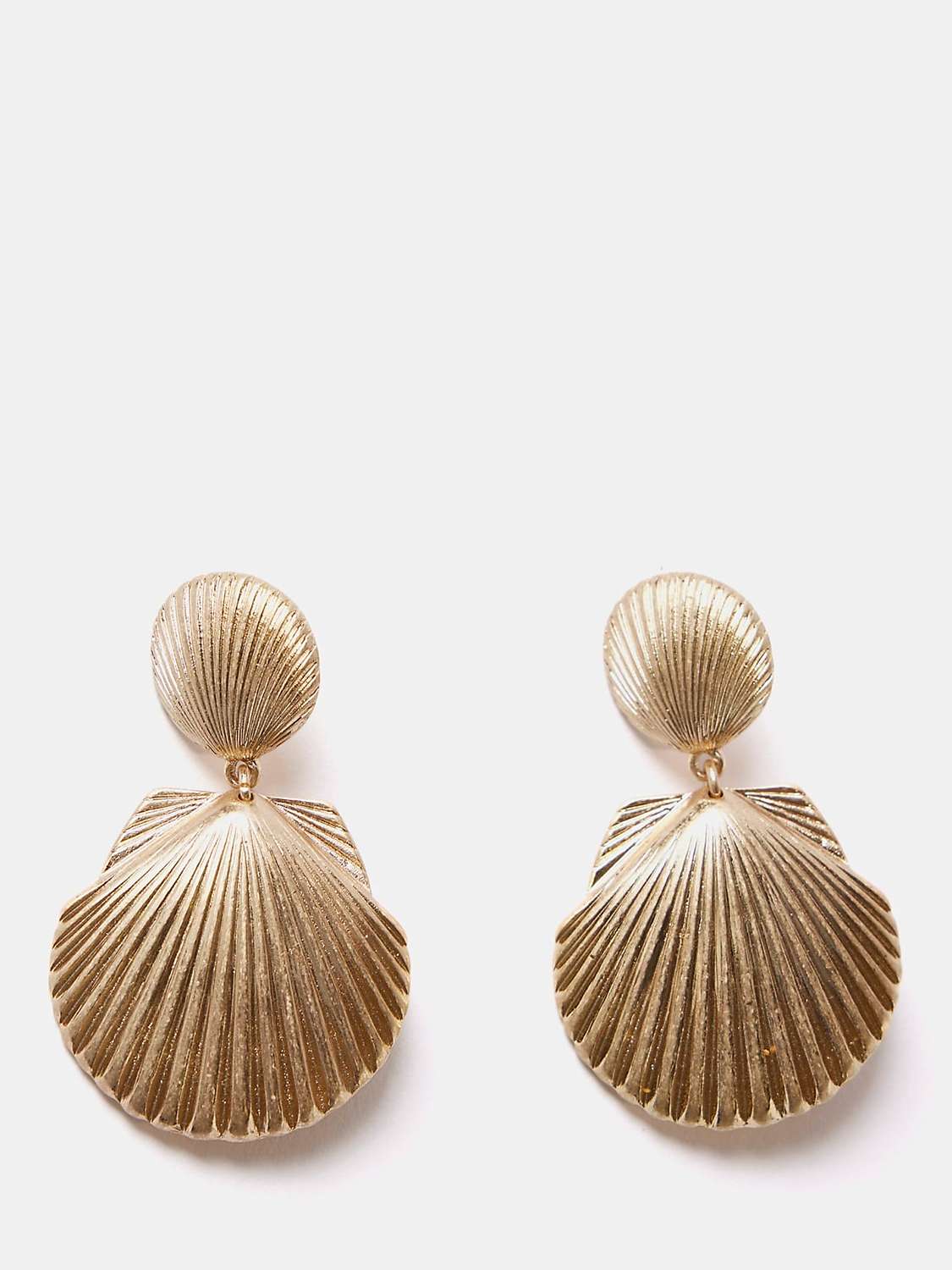 Buy Mint Velvet Shell Drop Earrings, Gold Online at johnlewis.com