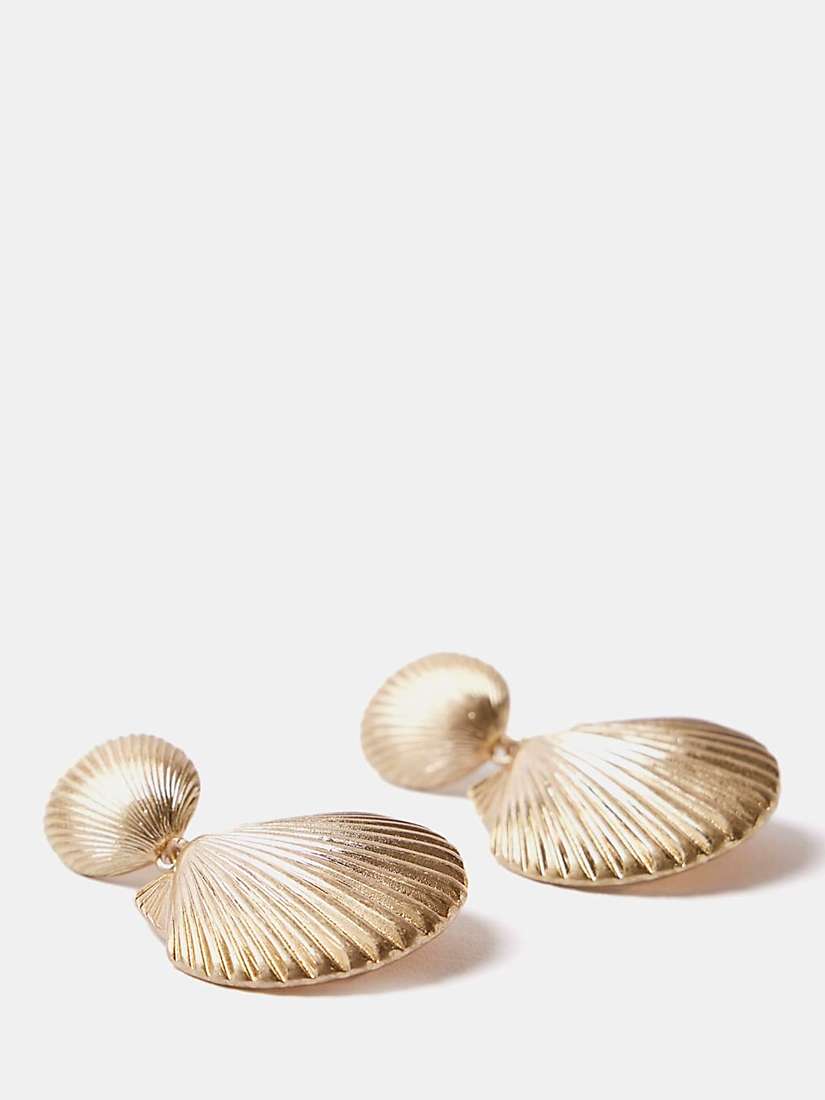 Buy Mint Velvet Shell Drop Earrings, Gold Online at johnlewis.com