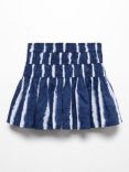 Mango Kids' Gina Stripe Ruffle Skirt, Medium Blue